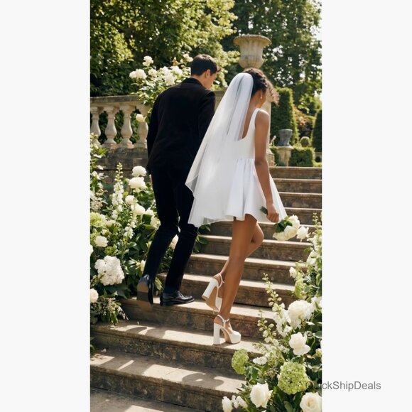 Faux Leather Platform Heels with Ankle Strap, Square Toe Chunky Sandals - Picture 7 of 7